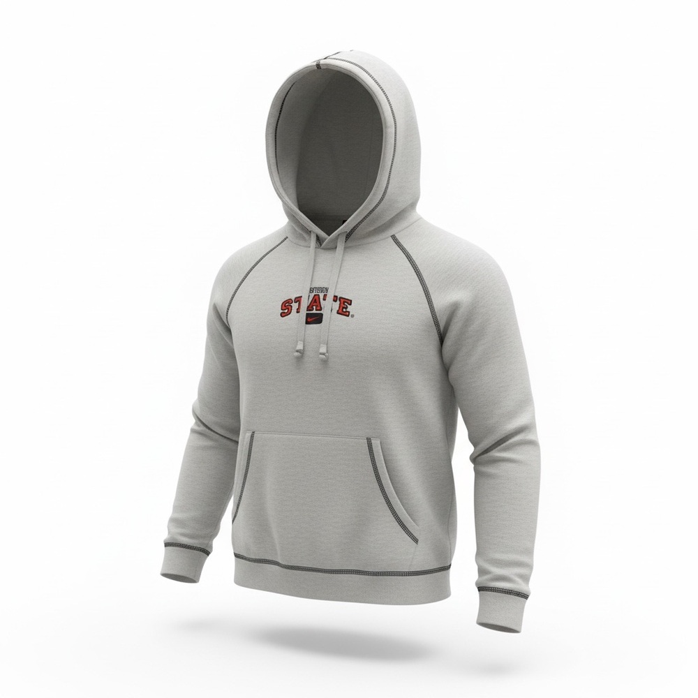 Nike Gray Hoodie with Red Logo